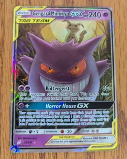 Pokemon TCG Gengar & Mimikyu GX Sm-Team Up Holo Ultra Rare 53/181 240HP - Image 1