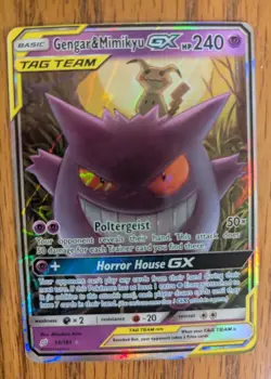 Pokemon TCG Gengar & Mimikyu GX Sm-Team Up Holo Ultra Rare 53/181 240HP - Image 3