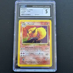 Flareon 3/64 Pokemon Jungle Holo Rare - Graded CGC 5 Excellent - Image 1