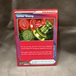 Pokemon - Unfair Stamp 165/167 - Twilight Masquerade - ACE SPEC Rare - Mint - Image 1