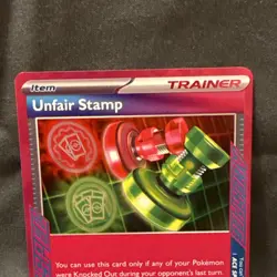 Pokemon - Unfair Stamp 165/167 - Twilight Masquerade - ACE SPEC Rare - Mint - Image 2