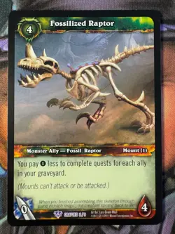 World of Warcraft TCG Promo Crafted 2/9 Fossilized Raptor - Image 1
