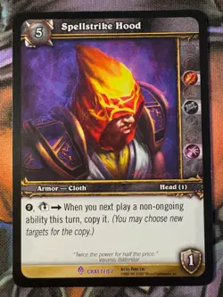 World of Warcraft TCG Promo Crafted 7 Spellstrike Hood - Image 1