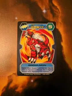 Growlmon DT-93 Vintage D-Tector Series 1 Bandai Digimon Card LP - Image 1