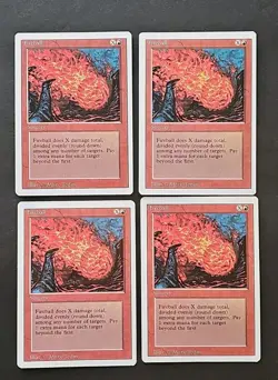 Mtg 4x ☄ Fireball ☄ Revised Edition VINTAGE NM/LP Magic The Gathering - Image 1