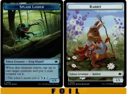 SPLASH LASHER \ RABBIT TOKEN ** FOIL ** #08/03 - Bloomburrow - NM MTG - Image 1