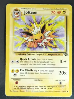 Jolteon 20/64 Vintage Jungle Non-Holo Rare Pokemon 1999 (DMG) - Image 1