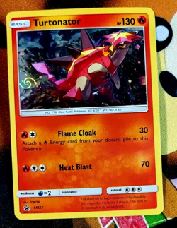 Pokemon TCG Sun & Moon Turtonator SM27 Holo Promo 💫GOD SWIRL💫 - Image 1