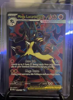 English Mega Lucario ex 160/132 Ultra Rare Full Art Pokemon Mega Evolution NM - Image 1