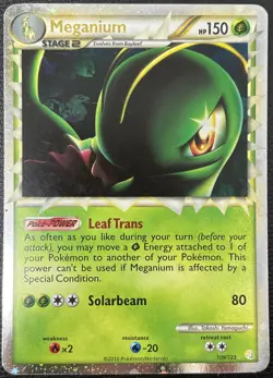 Meganium Prime 109/123 HeartGold & SoulSilver Ultra Rare Pokemon Card LP - Image 1