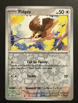 Pidgey 16/165 Pokemon 2023 Scarlet & Violet 151 - Reverse Holo - NM - Image 1
