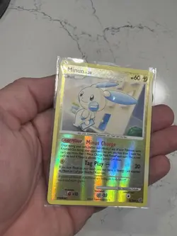 Minun 32/132 Reverse Holo Error Rare Secret Wonders Pokemon Card Print Error - Image 2