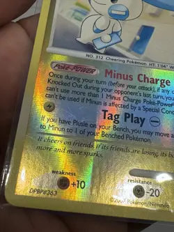 Minun 32/132 Reverse Holo Error Rare Secret Wonders Pokemon Card Print Error - Image 3