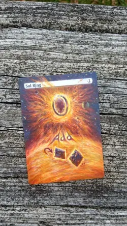 MtG Sol Ring Full Magic Altered Hand Painted Art Original Alter - Image 1