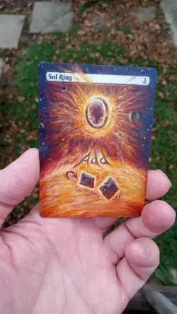 MtG Sol Ring Full Magic Altered Hand Painted Art Original Alter - Image 2