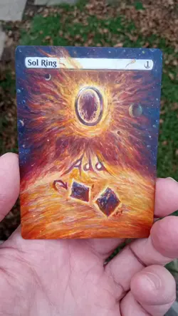 MtG Sol Ring Full Magic Altered Hand Painted Art Original Alter - Image 3