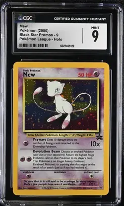 CGC 9 MINT Mew 9 BSP Black Star Promo Holo Pokemon League 2000 WOTC - Image 1