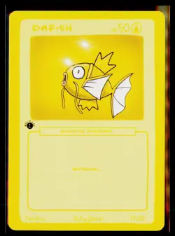 Dafish (Magikarp) 19/25 - 1st Edition Pokederp First Print Fan Art - Pokemon! - Image 1