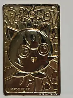 1999 Jiggly Puff Burger King Nintendo Pokemon 23K Gold Plated Trading Card Bar - Image 2