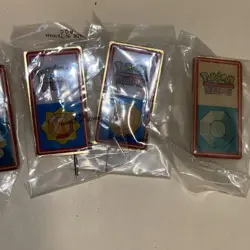 Pokemon SET OF 5 BADGES 2000 League Still Sealed Vintage Rare Wizards Diff Year - Image 3