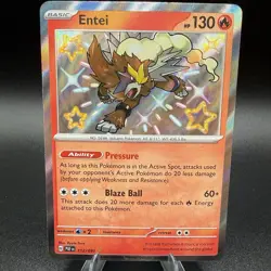 Entei 112/091 🌟 SV: Paldean Fates SHINY Holo Rare Pokemon TCG Card NM Condition - Image 1
