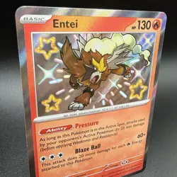 Entei 112/091 🌟 SV: Paldean Fates SHINY Holo Rare Pokemon TCG Card NM Condition - Image 2