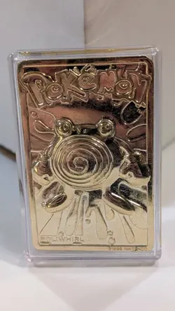 Pokemon 23k Gold Plated Poliwhirl Card in Original Case - Image 1