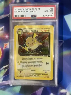 PSA 8 NM-MT Dark Raichu 83/82 Pokemon Team Rocket Unlimited Holo Rare - Image 1