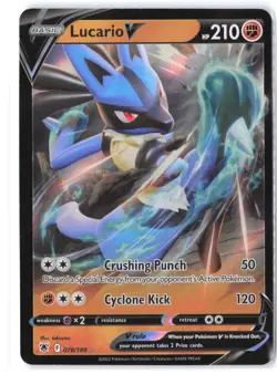 Pokemon Lucario V 078/189 SWSH10: Astral Radiance MP Holo - Image 1