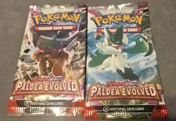 Pokemon TCG Scarlet and Violet Paldea Evolved Booster Pack New Sealed Lot Of 2 - Image 1