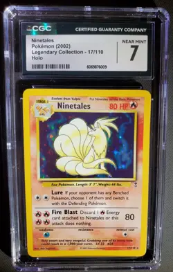 Pokemon TCG Ninetales Holo Rare Unlimited 17/110 Legendary Collection CGC 7 - Image 1