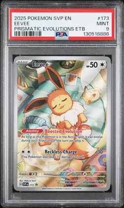 2025 POKEMON SVP EN-SV BLACK STAR PROMO #173 EEVEE PSA 9 - Image 1