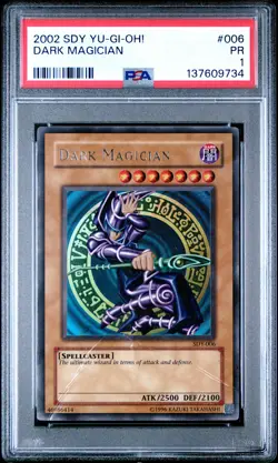 2002 YU-GI-OH! STARTER DECK: YUGI #006 DARK MAGICIAN PSA 1 - Image 1