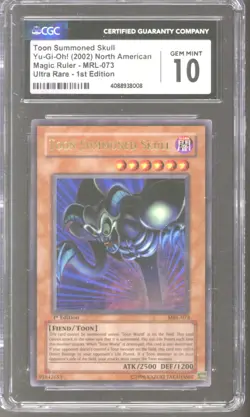 Yu-Gi-Oh 1st Edition Toon Summoned Skull MRL-073 CGC 10 GEM MINT POP 7 YuGiOh - Image 1