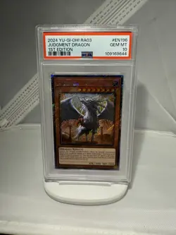 PSA 10 YuGiOh Judgement Dragon (Platinum Secret Rare) RA03-EN196 QC Bonanza - Image 1