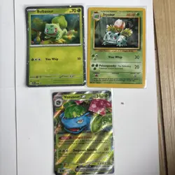 Bulbasaur Ivysaur Venusaur - X3 Pokemon Card Lot - A174 - Image 1
