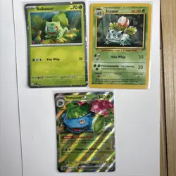Bulbasaur Ivysaur Venusaur - X3 Pokemon Card Lot - A174 - Image 2