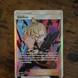 Pokemon Gladion Full Art Ultra Rare Holo Trainer Card 109/111 Crimson Invasion - Image 1
