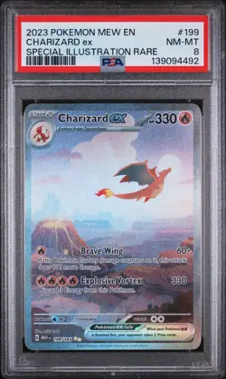 2023 POKEMON MEW EN-151 #199 CHARIZARD EX SPECIAL ILLUSTRATION RARE PSA 8 - Image 1