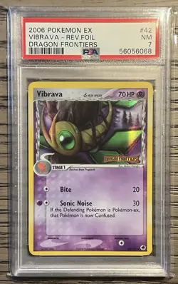2006 Pokemon EX Vibrava Rev Foil Dragon Frontiers PSA 7 - Image 1
