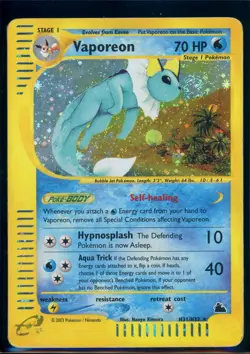 Pokemon SKYRIDGE - #H31/H32 Vaporeon - Holo - ENG - DOUBLE SWIRL - HP/MP - Image 1