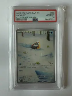 2023 PSA 10 Pokemon Paradox Rift Snorunt Illustration Rare FA 188/182 card Gem - Image 1