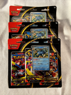 3x Pokemon TCG Mega Evolution 3-Pack Blister Card Psyduck Foil Promo Sealed - Image 3