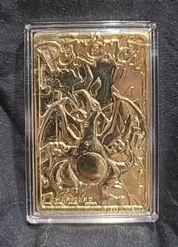 23K Gold Plated CHARIZARD Trading Card 1999 Burger King Pokemon Ball - Image 4