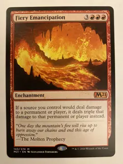 MTG Fiery Emancipation Core Set 2021 143/274 Regular Mythic NM English - Image 1