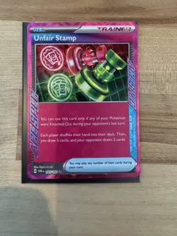 Pokemon UNFAIR STAMP 165/167 - Twilight Masquerade - ACE SPEC HOLO - MINT - Image 1