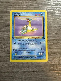 Pokemon TCG WOTC Fossil Lapras 25/62 Non Holo Rare 1st Edition - MP Moderately - Image 1