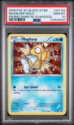 2016 POKEMON XY BLACK STAR PROMO SHINY MEGA GYARADOS #XY143 MAGIKARP-HOLO PSA 10 - Image 1