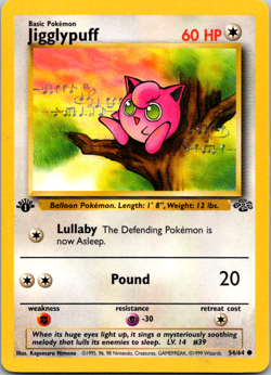 Jigglypuff 54/64 Common 1st Edition - Jungle Set- LP - NM Pokemon TCG Card WOTC - Image 1