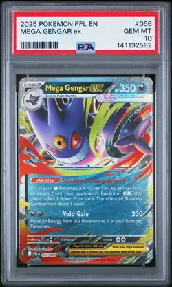 2025 POKEMON PFL EN-PHANTASMAL FLAMES #056 MEGA GENGAR EX PSA 10 - Image 1